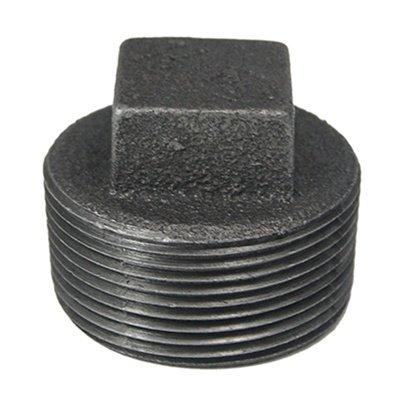 5" Black Iron Square Head Plug